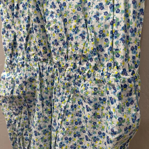 Mini Boden Blue Floral Tank Romper - Picture 3 of 9